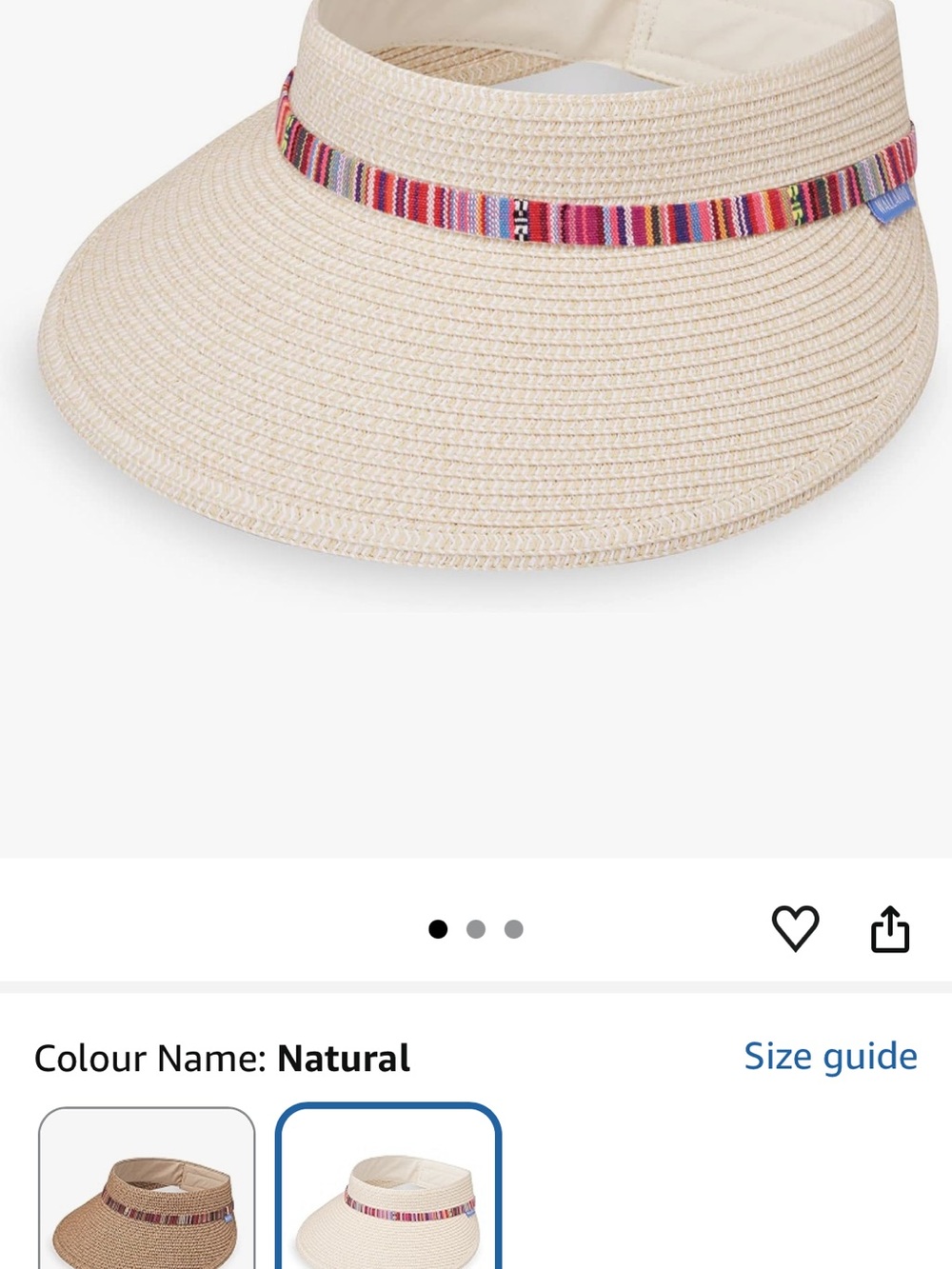 Wallaroo Sedona Women’s Natural Straw Visor with Multicolor Band